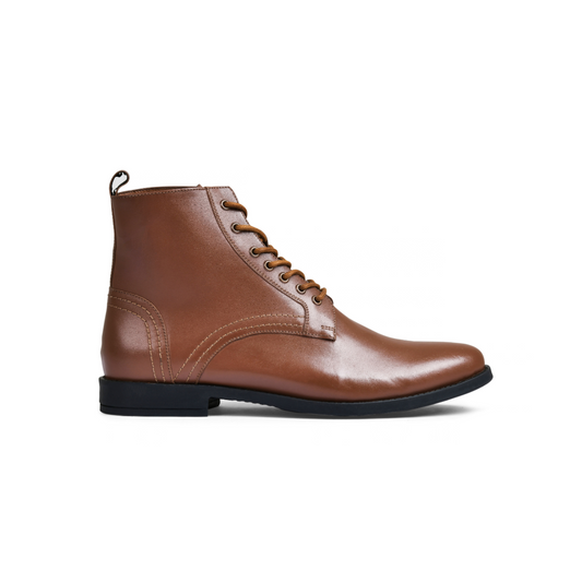 Brick Tan Genuine Tata Leather Lace Up Mens Boots (Dexter)