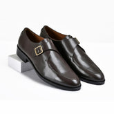 Brown Stone Genuine Tata Leather Monk Straps Loafers For Men (Adam)