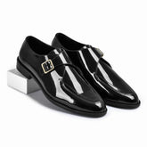 Patent Shine Genuine Tata Leather Monk Straps Loafers For Men (Adam)