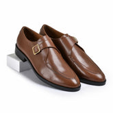 Brick Tan Genuine Tata Leather Monk Straps Loafers For Men (Adam)