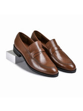 Brick Tan Genuine Tata Leather Loafers For Men (Alex)