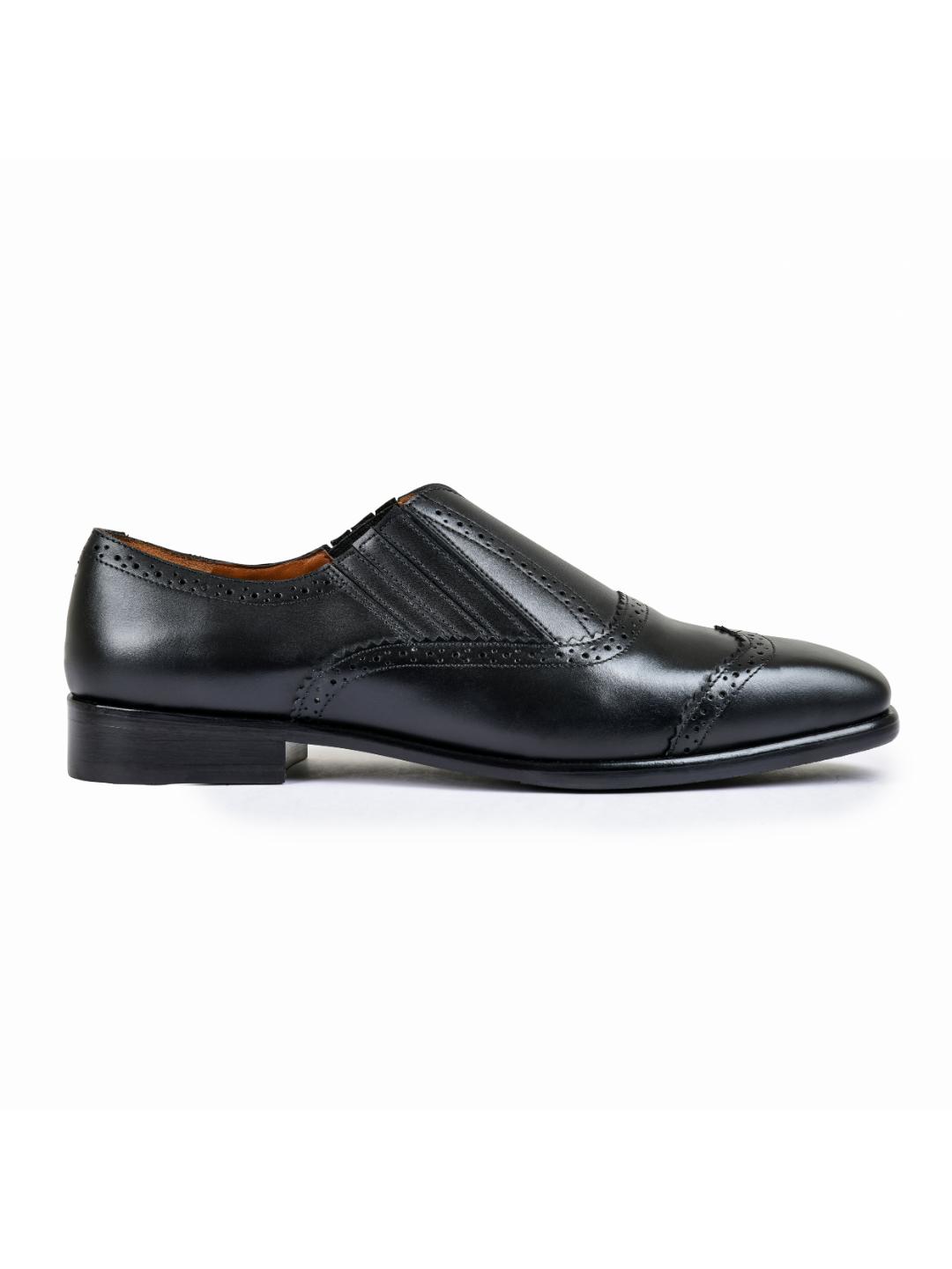 Earth Black Genuine Tata Leather Loafers For Men (Benjamin)