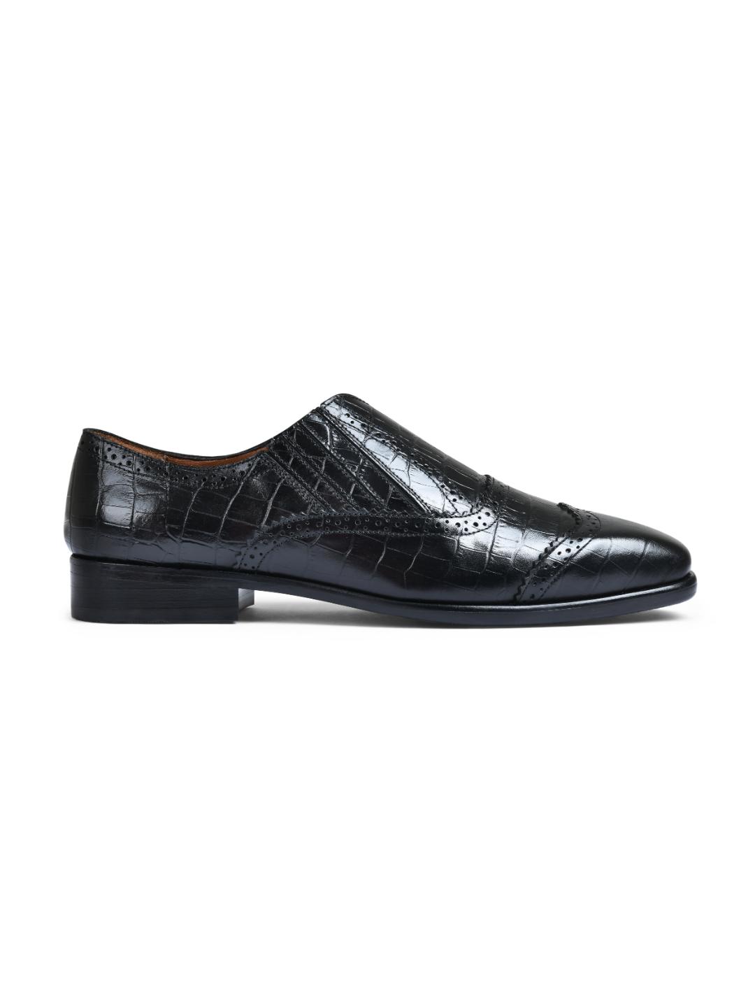Croco Tan Genuine Tata Leather Loafers For Men (Benjamin)