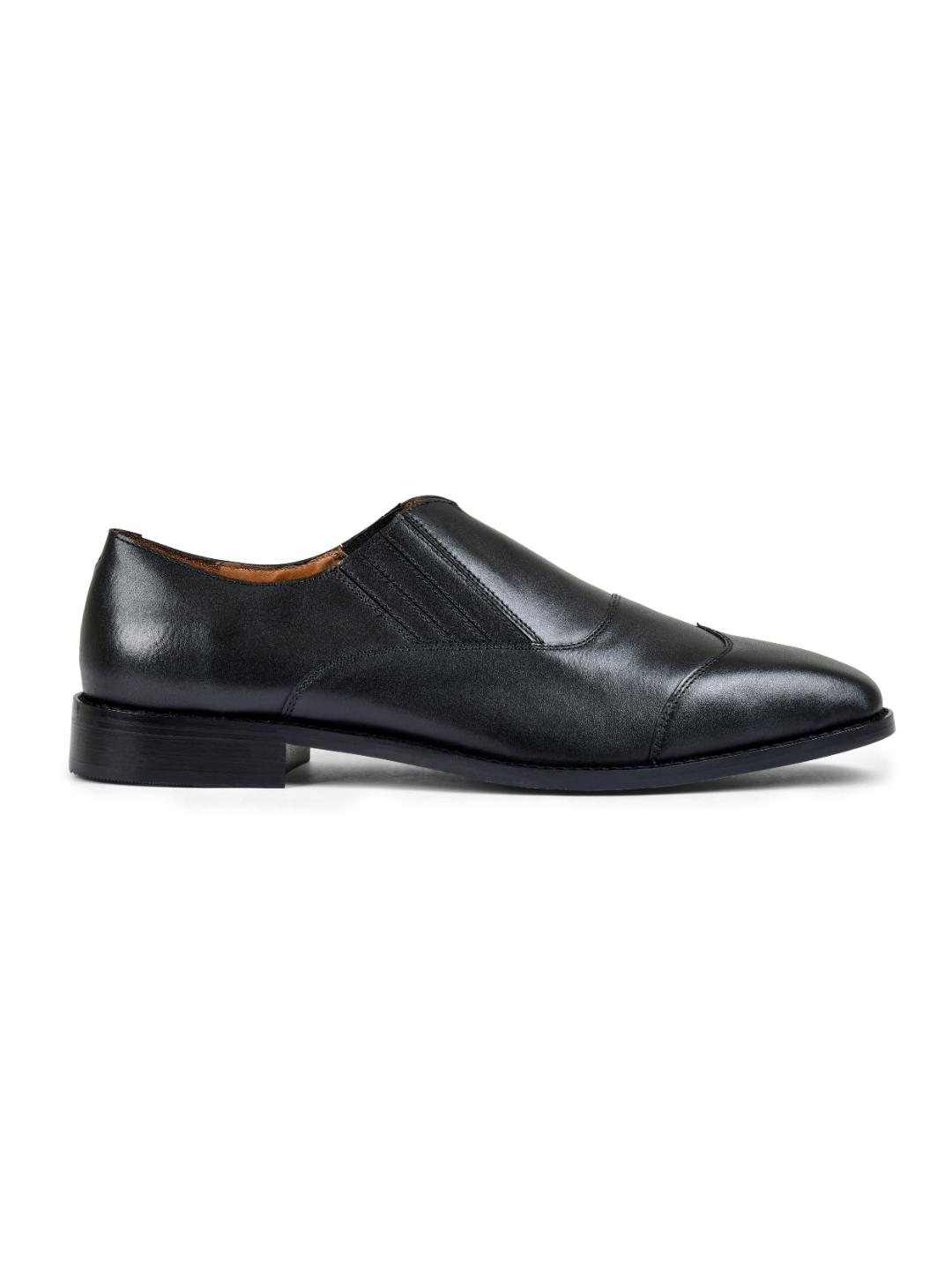 Earth Black Genuine Tata Leather Loafers For Men (Romania)