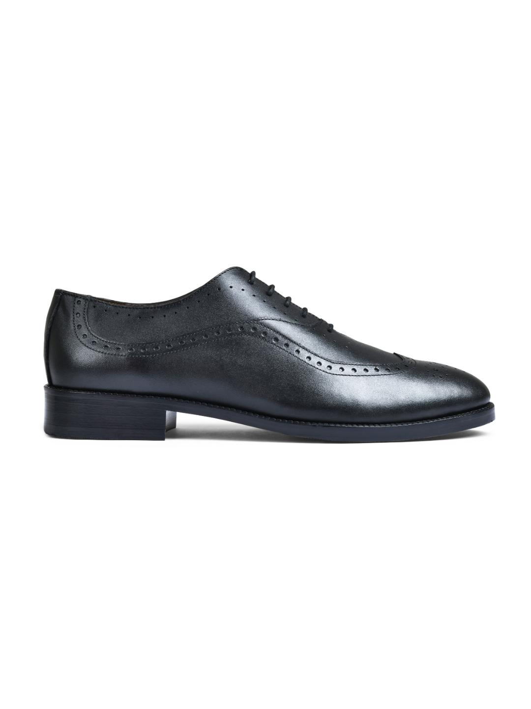 Earth Black Genuine Tata Leather Lace Up Mens Formal Shoes (Bradley)