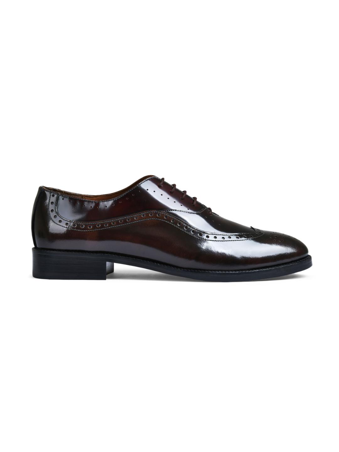 Brown Brushoff Genuine Tata Leather Lace Up Mens Formal Shoes (Bradley)