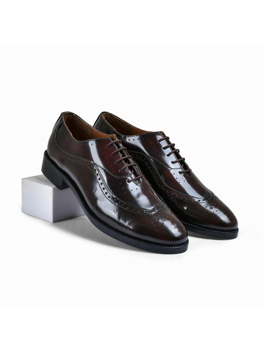Brown Brushoff Genuine Tata Leather Lace Up Mens Formal Shoes (Bradley)