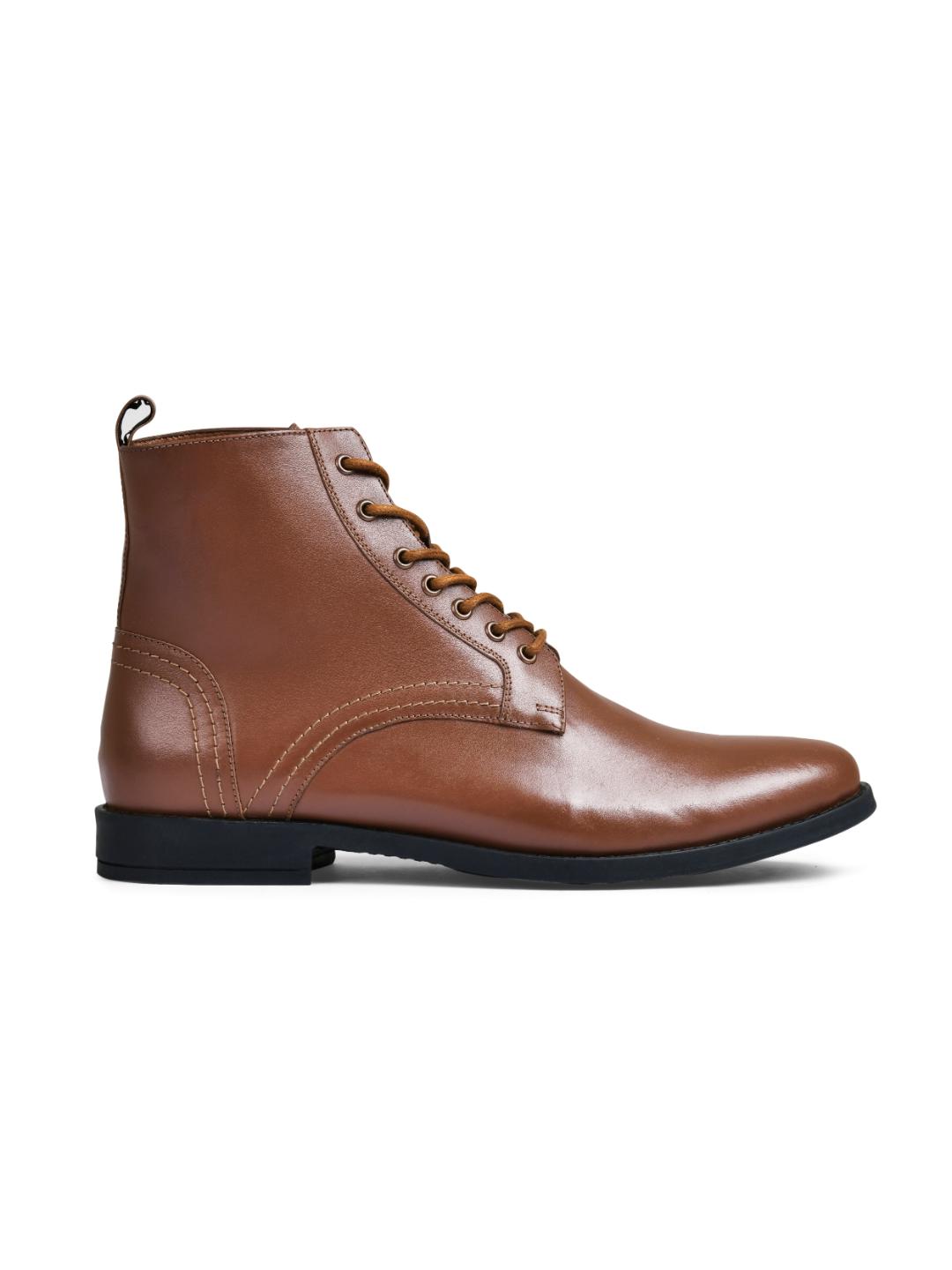 Brick Tan Genuine Tata Leather Lace Up Mens Boots (Dexter)