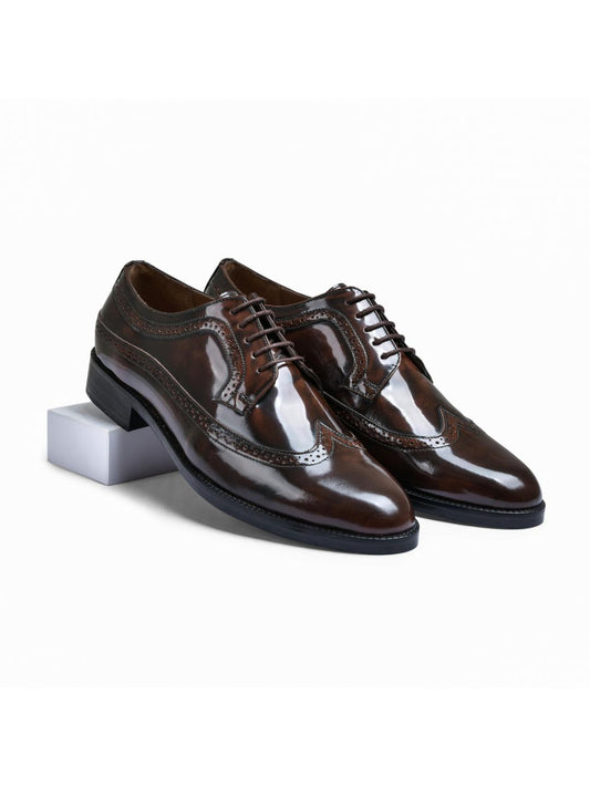 Brown Brushoff Genuine Tata Leather Lace Up Mens Formal Shoes (Dominic)
