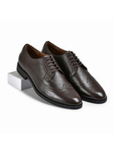 Milled Brown Genuine Tata Leather Lace Up Mens Formal Shoes (Dominic)