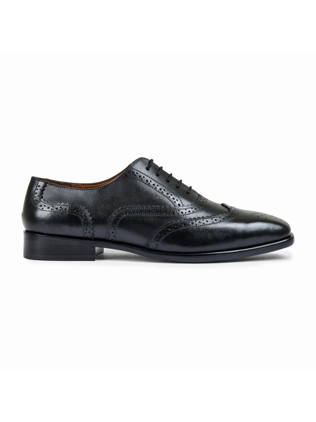 Earth Black Genuine Tata Leather Lace Up Mens Formal Shoes (Ethan)