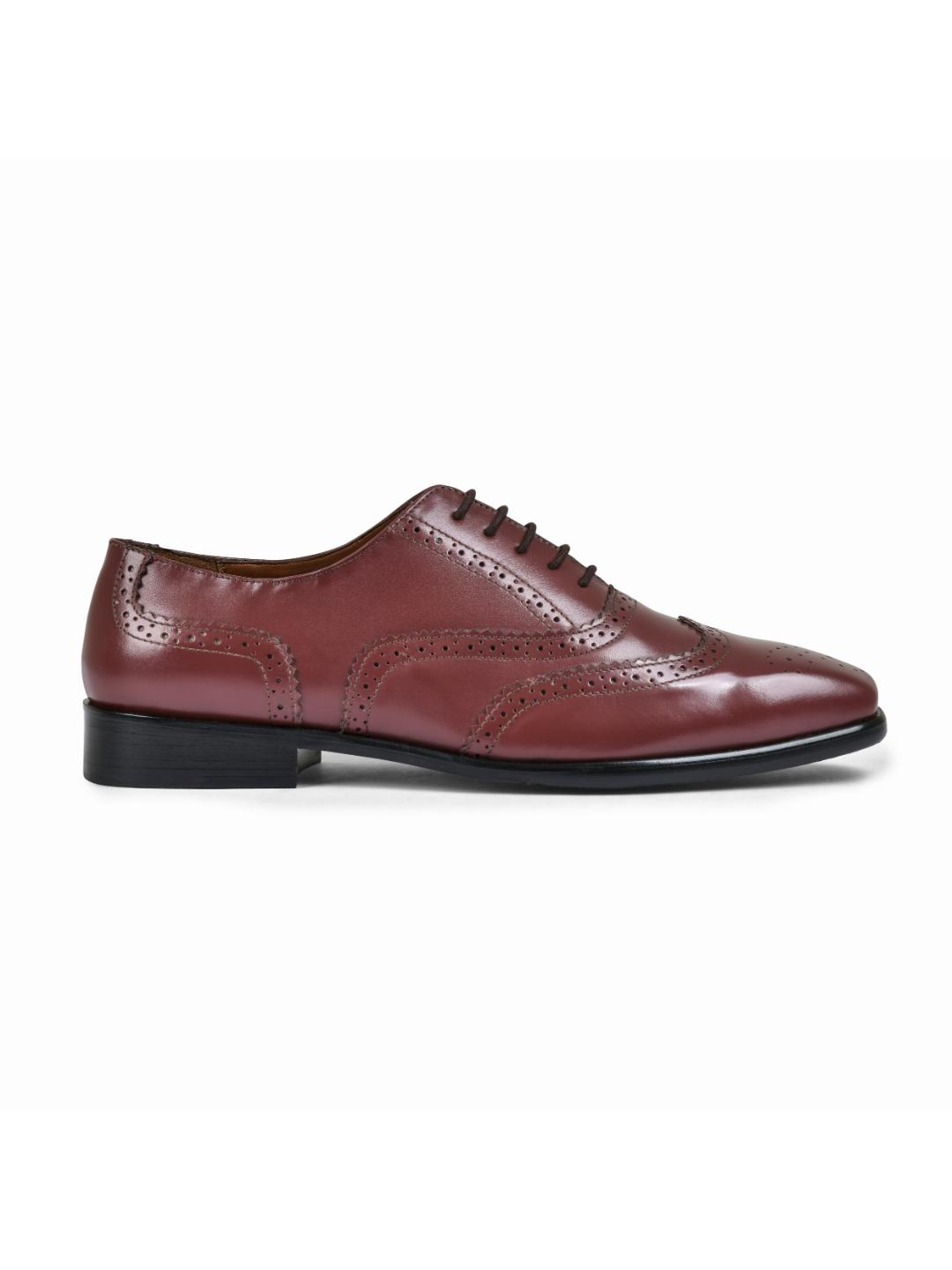 Burgundy Genuine Tata Leather Lace Up Mens Formal Shoes (Ethan)