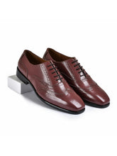 Burgundy Genuine Tata Leather Lace Up Mens Formal Shoes (Ethan)