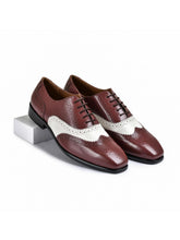 Cherry & White Genuine Tata Leather Lace Up Mens Formal Shoes (Ethan)