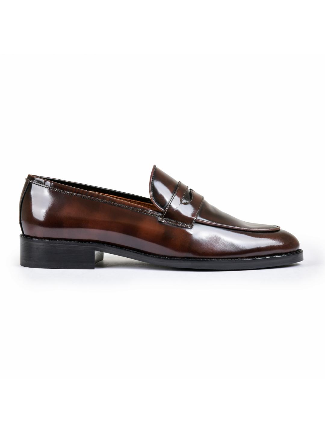 Brown Brushoff Genuine Tata Leather Loafers For Men (George)