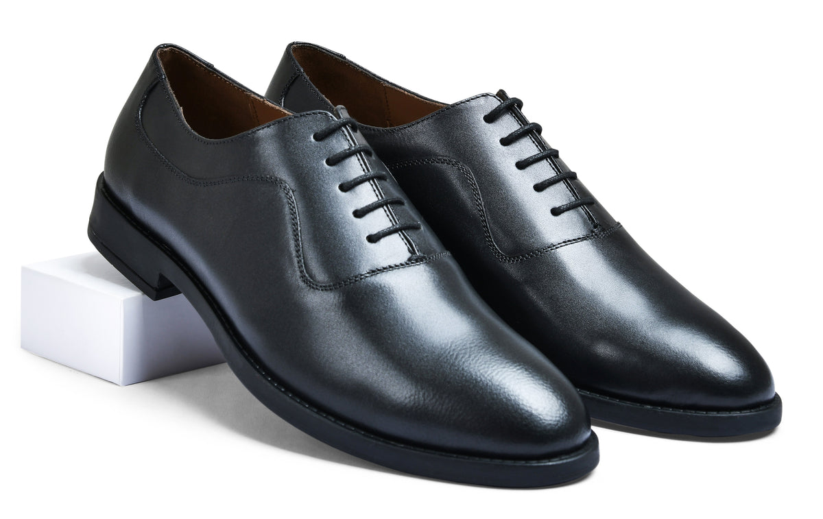 Earth Black Genuine Tata Leather Lace Up Mens Formal Shoes (Howard)