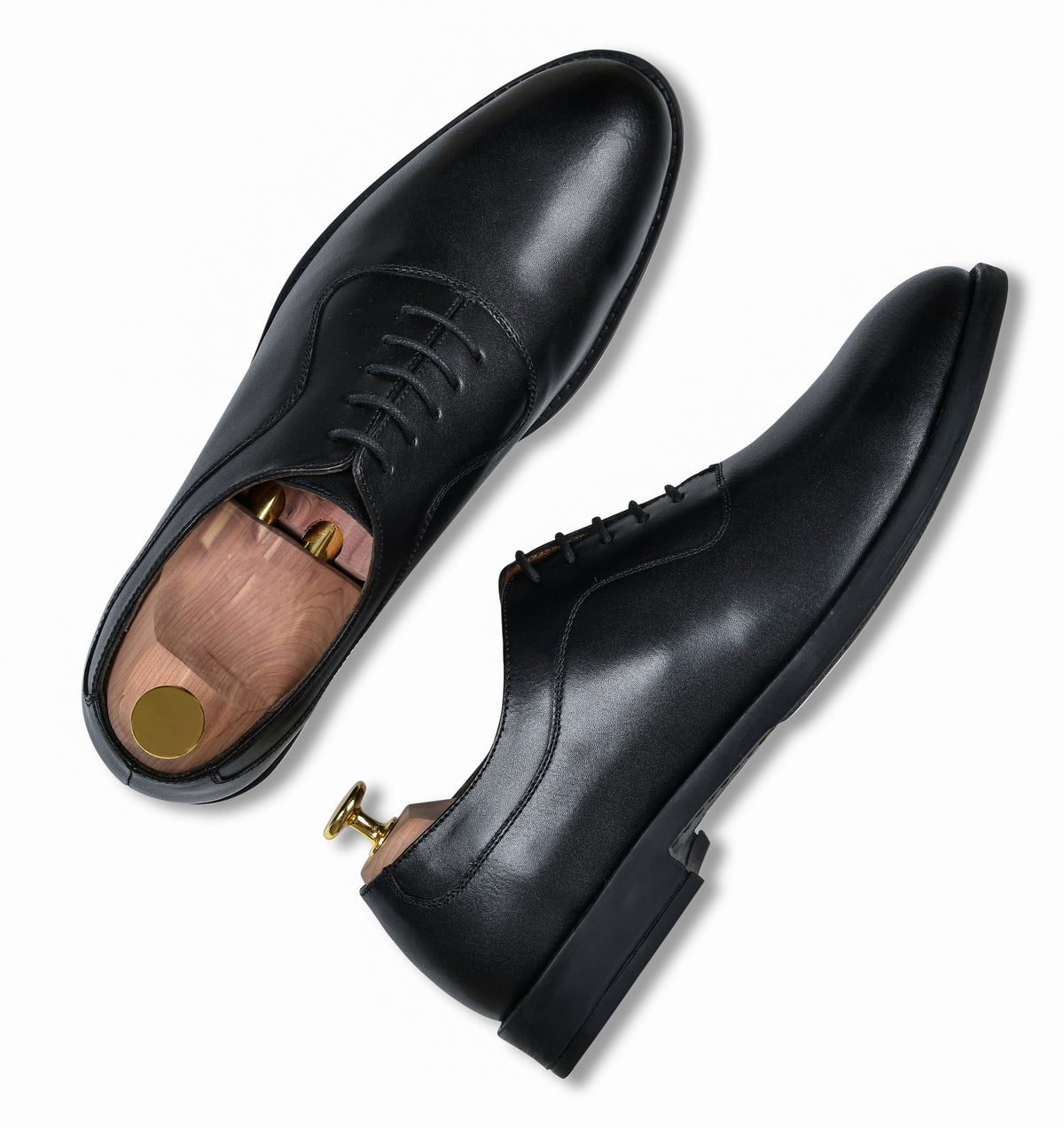 Earth Black Genuine Tata Leather Lace Up Mens Formal Shoes (Howard)
