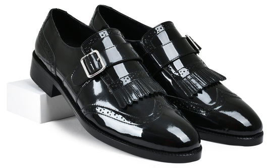 Baby Shine Genuine Tata Leather Monk Straps Loafers For Men (Issac)