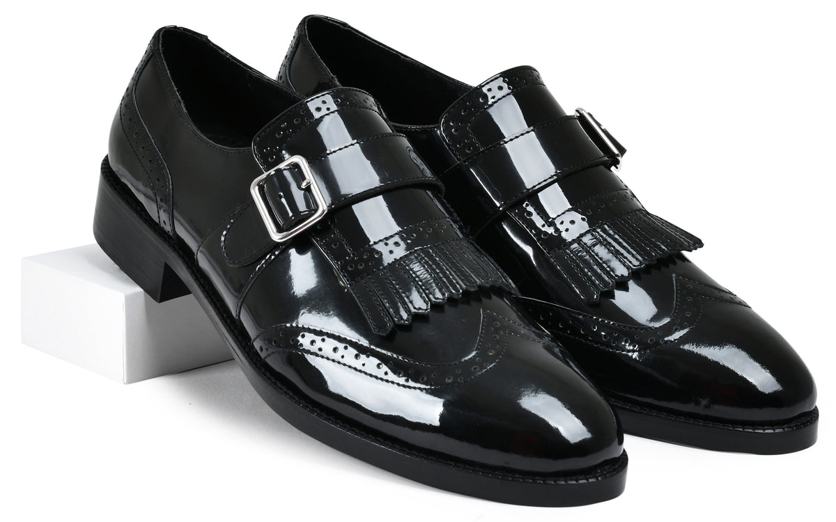 Baby Shine Genuine Tata Leather Monk Straps Loafers For Men (Issac)