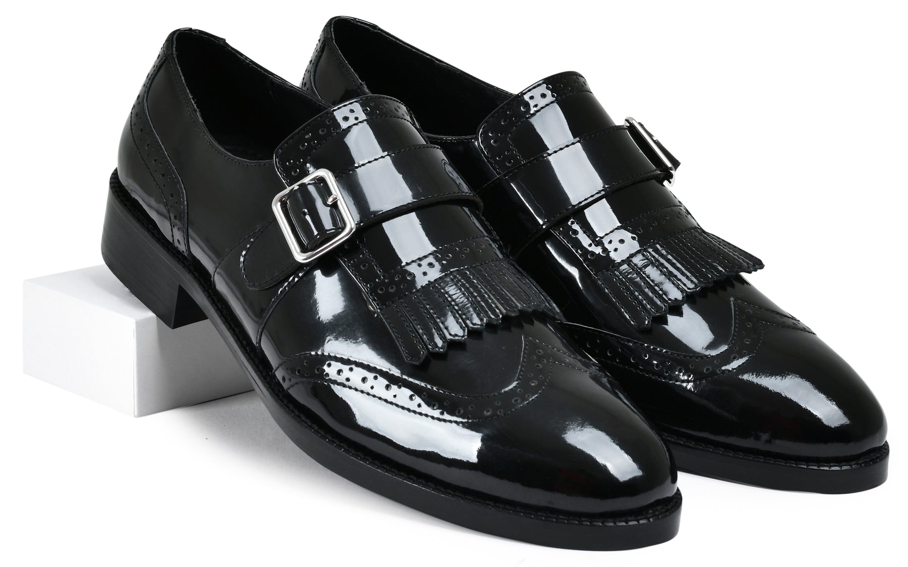Baby Shine Genuine Tata Leather Monk Straps Loafers For Men (Issac)