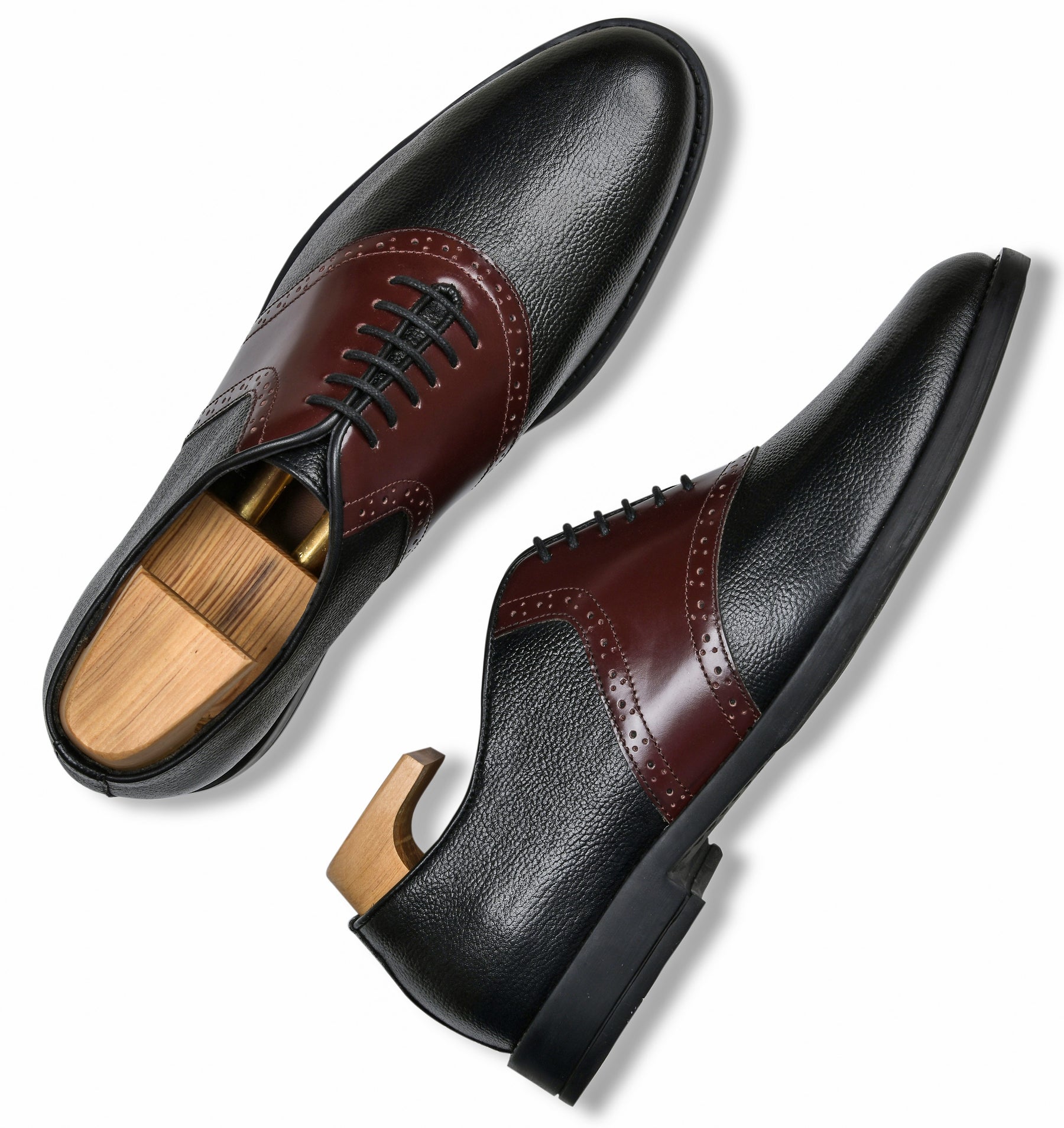 Milled Black Genuine Tata Leather Lace Up Mens Formal Shoes (John)