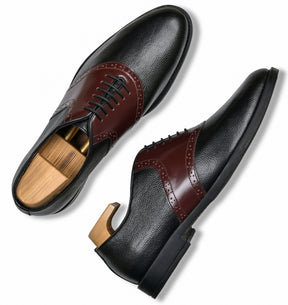 Milled Black Genuine Tata Leather Lace Up Mens Formal Shoes (John)