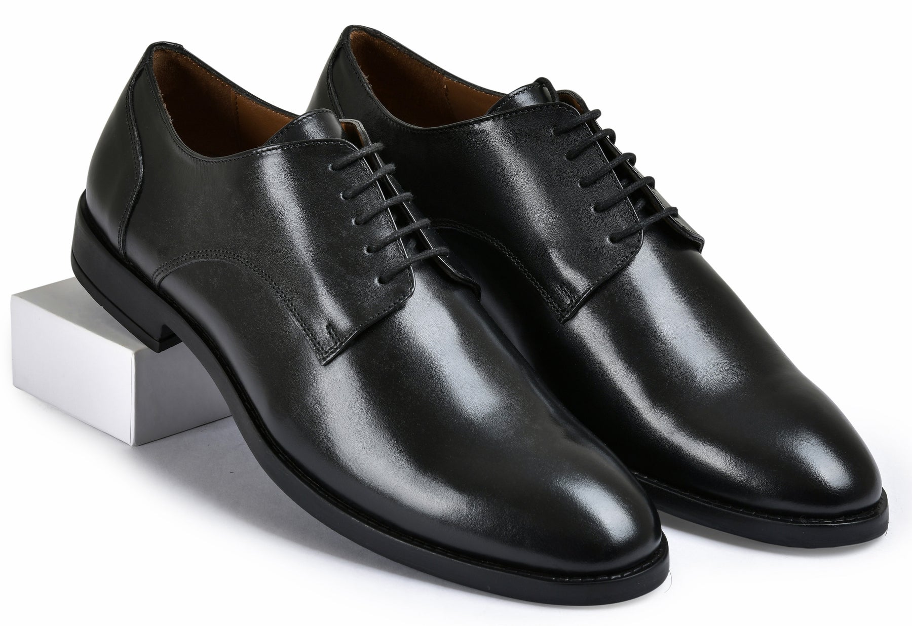 Earth Black Genuine Tata Leather Lace Up Mens Formal Shoes (Leo)