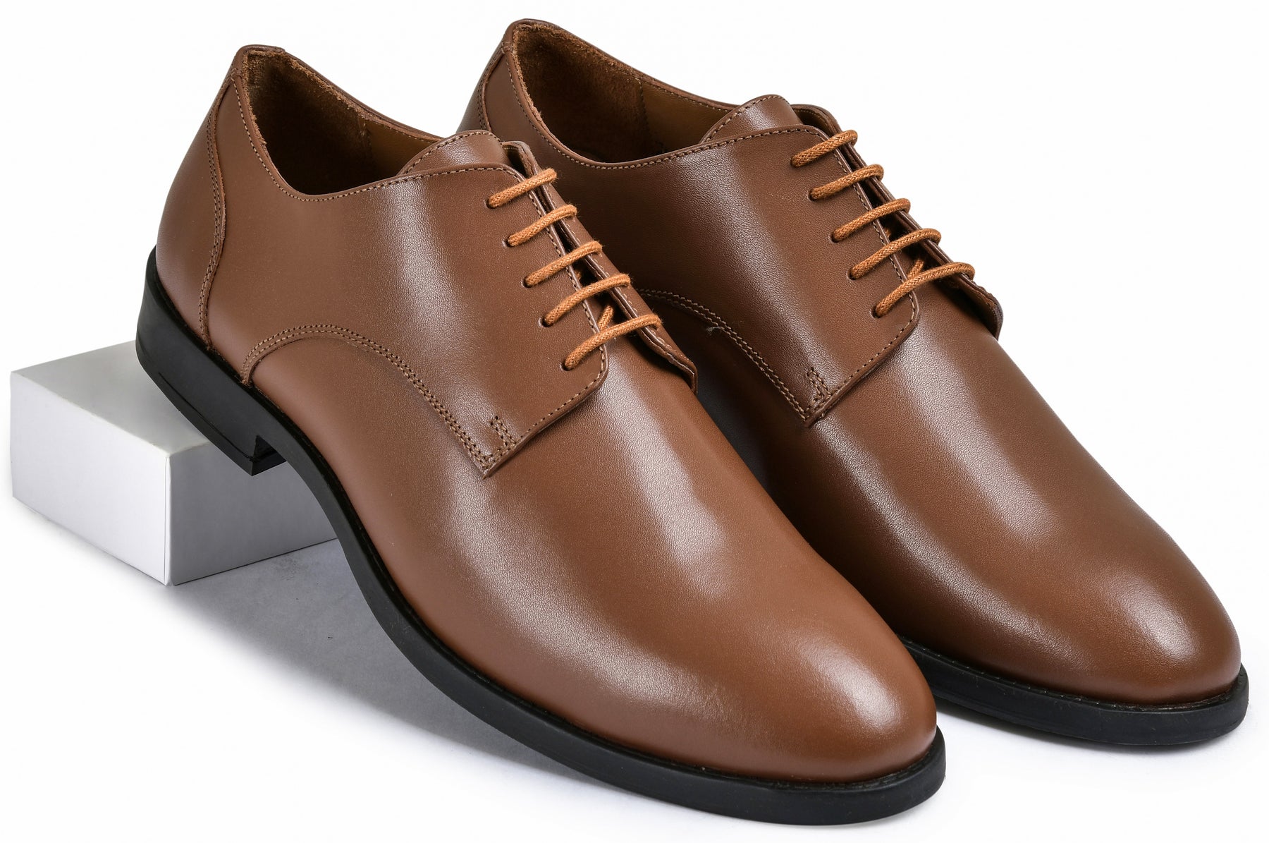 Brick Tan Genuine Tata Leather Lace Up Mens Formal Shoes (Leo)