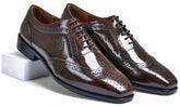 Brown Brushoff Genuine Tata Leather Lace Up Mens Formal Shoes (Louis)