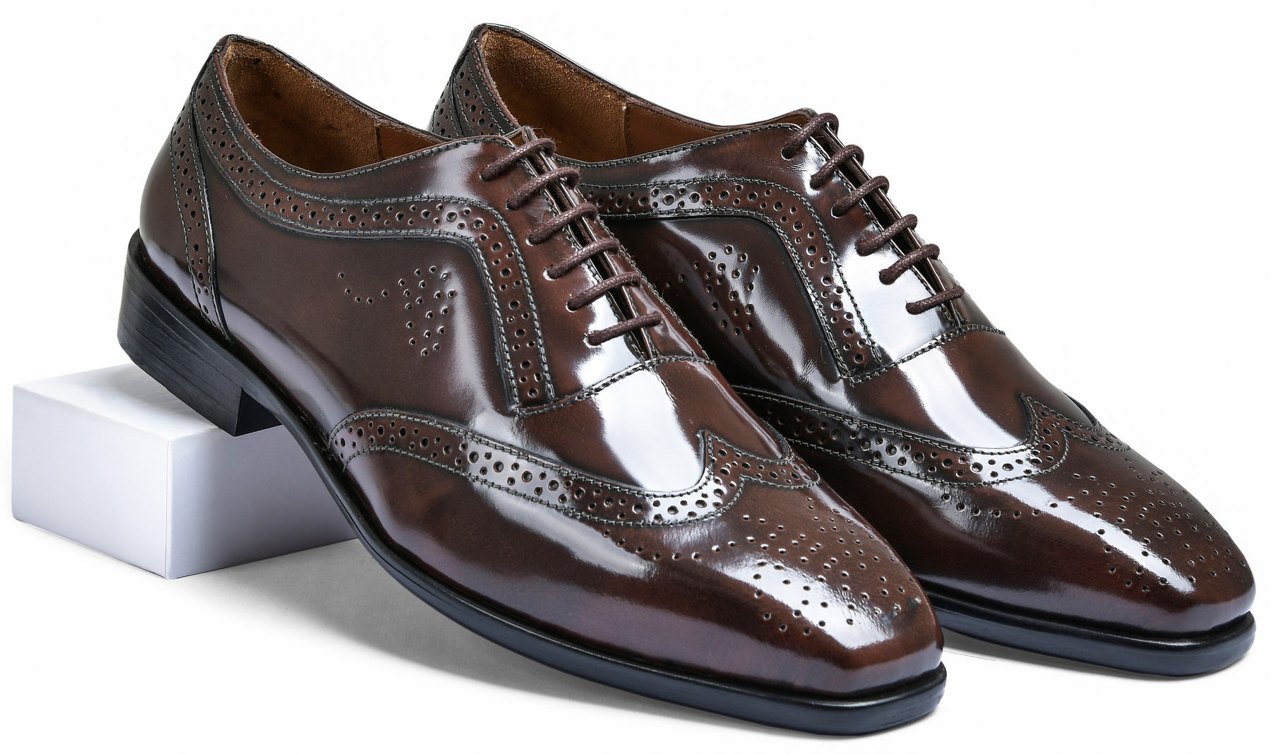 Brown Brushoff Genuine Tata Leather Lace Up Mens Formal Shoes (Louis)