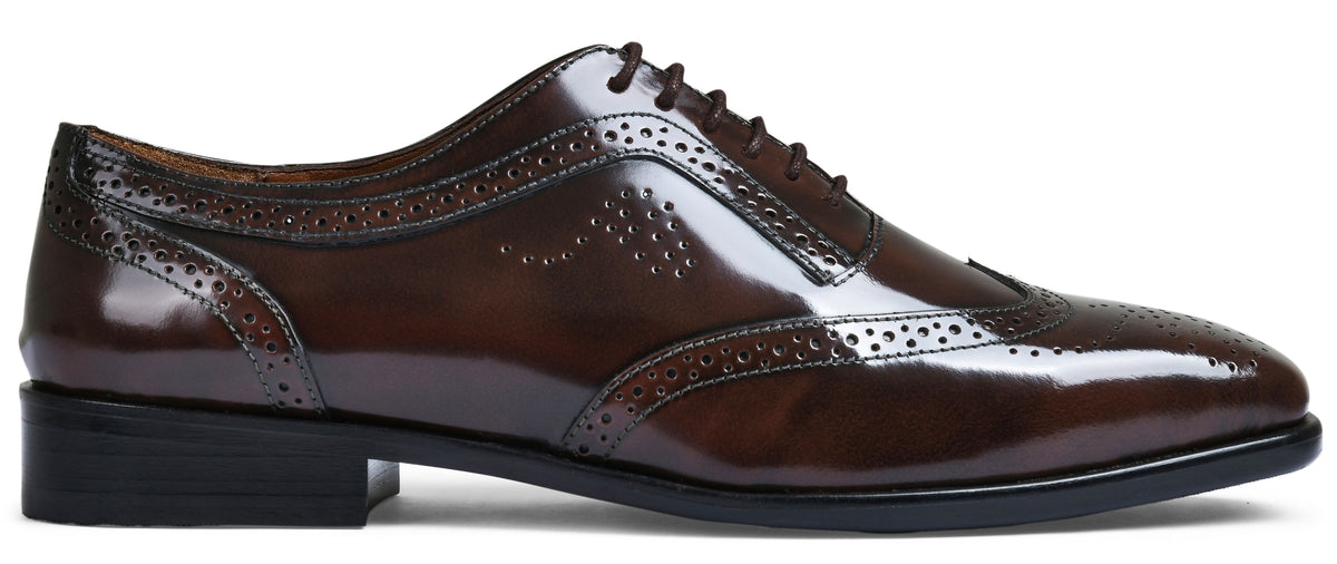 Brown Brushoff Genuine Tata Leather Lace Up Mens Formal Shoes (Louis)