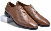 Brick Tan Genuine Tata Leather Lace Up Mens Formal Shoes (Louis)