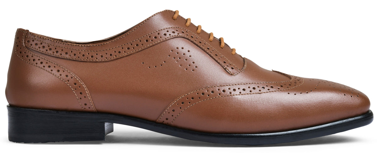 Brick Tan Genuine Tata Leather Lace Up Mens Formal Shoes (Louis)