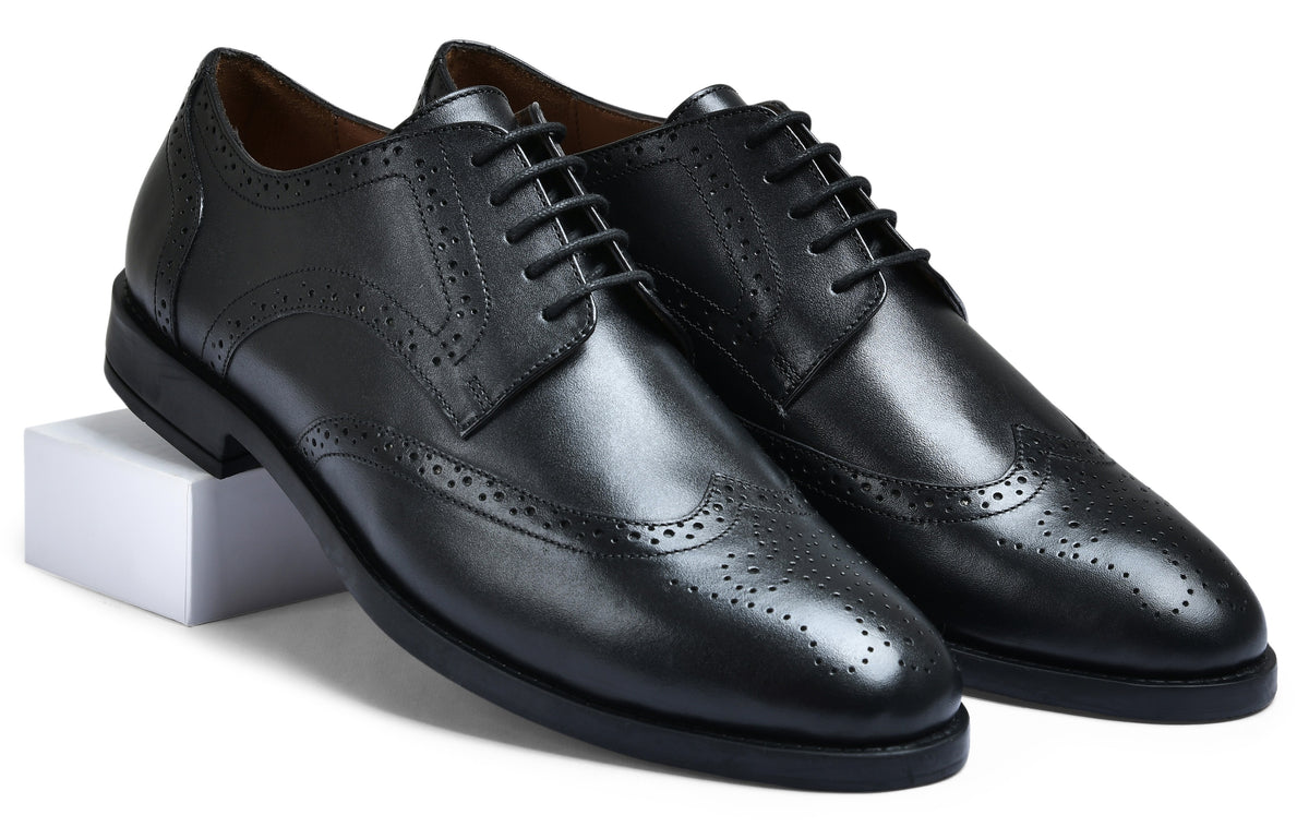 Earth Black Genuine Tata Leather Lace Up Mens Formal Shoes (Michael Ii)