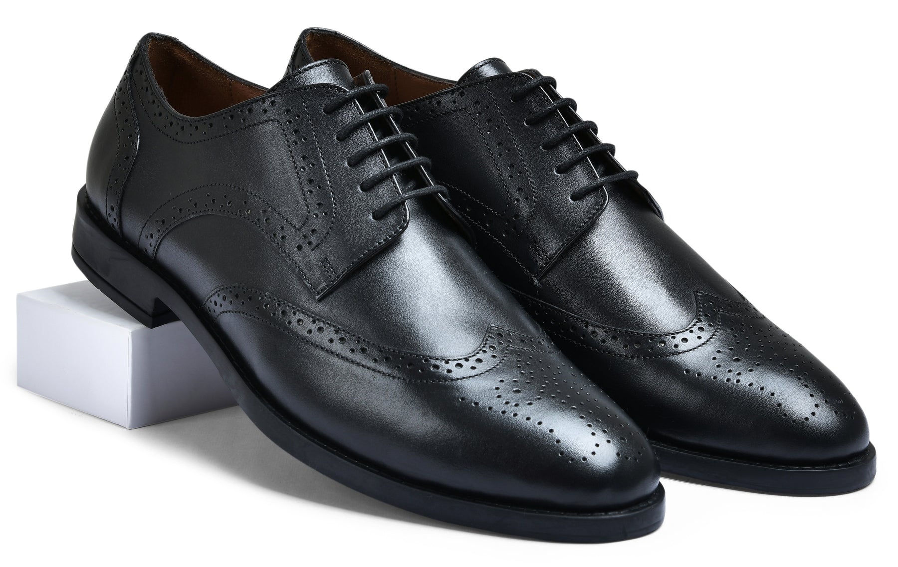 Earth Black Genuine Tata Leather Lace Up Mens Formal Shoes (Michael Ii)