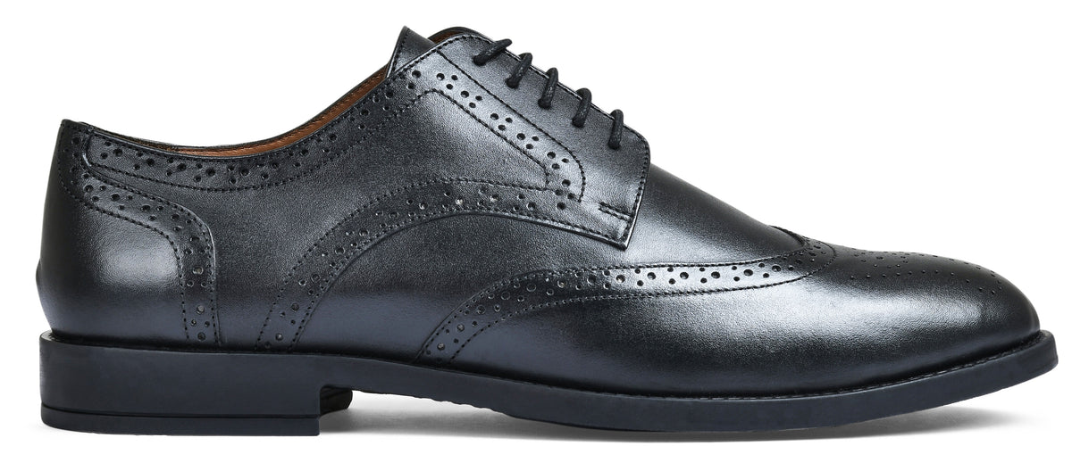 Earth Black Genuine Tata Leather Lace Up Mens Formal Shoes (Michael Ii)