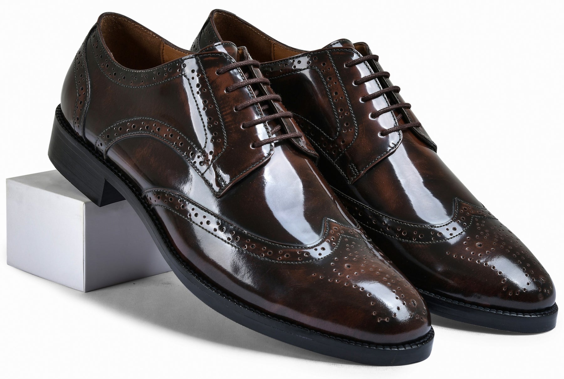 Brown Brushoff Genuine Tata Leather Lace Up Mens Formal Shoes (Michael Ii)