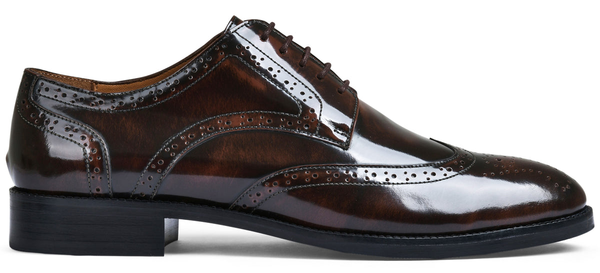 Brown Brushoff Genuine Tata Leather Lace Up Mens Formal Shoes (Michael Ii)