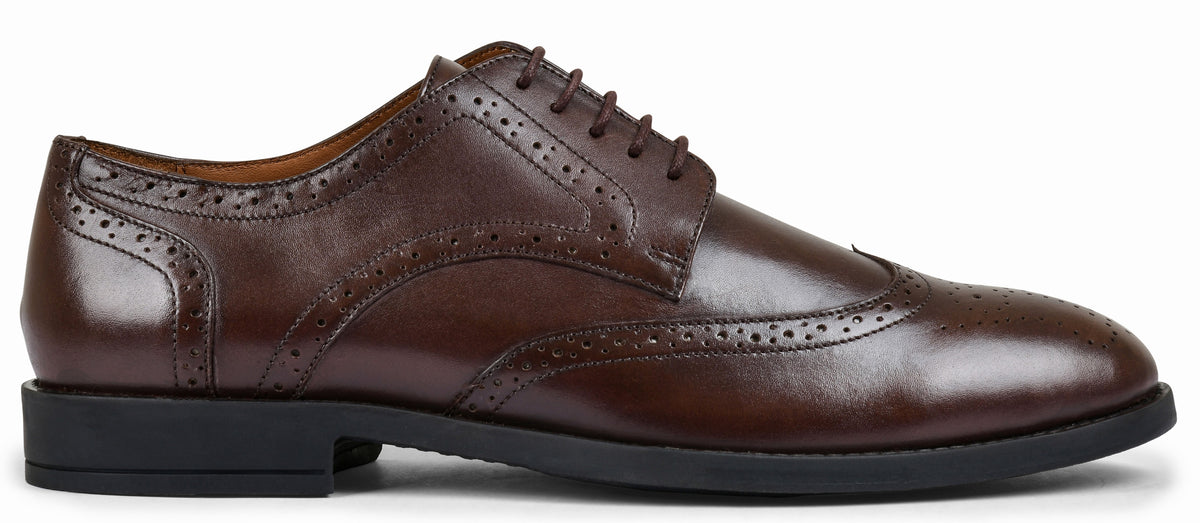 Stone Brown Genuine Tata Leather Lace Up Mens Formal Shoes (Michael Ii)