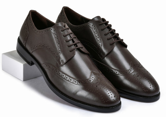 Nut Brown Genuine Tata Leather Lace Up Mens Formal Shoes (Michael Ii)