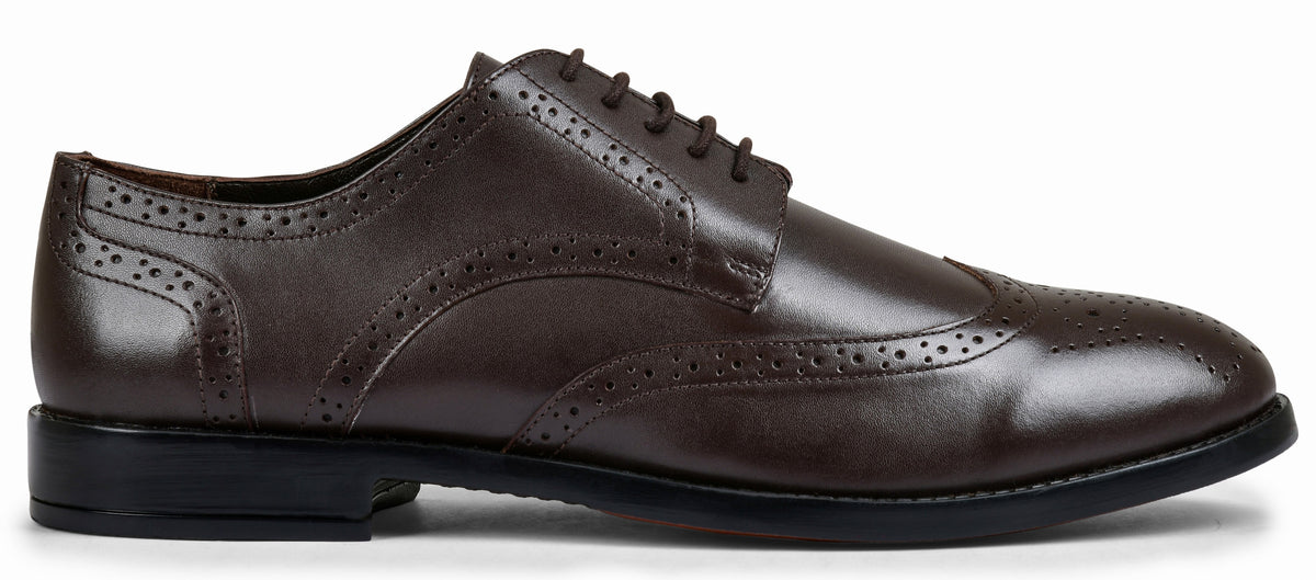 Nut Brown Genuine Tata Leather Lace Up Mens Formal Shoes (Michael Ii)