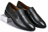 Milled Black Genuine Tata Leather Loafers For Men (Nikola)