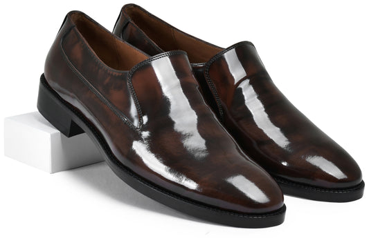 Brown Brushoff Genuine Tata Leather Loafers For Men (Nikola)