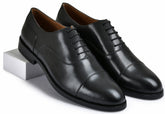 Earth Black Genuine Tata Leather Lace Up Mens Formal Shoes (Officer)