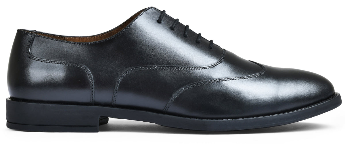Earth Black Genuine Tata Leather Lace Up Mens Formal Shoes (Officer Ii)