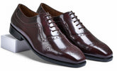 Cherry Brushoff Genuine Tata Leather Lace Up Mens Formal Shoes (Oscar)