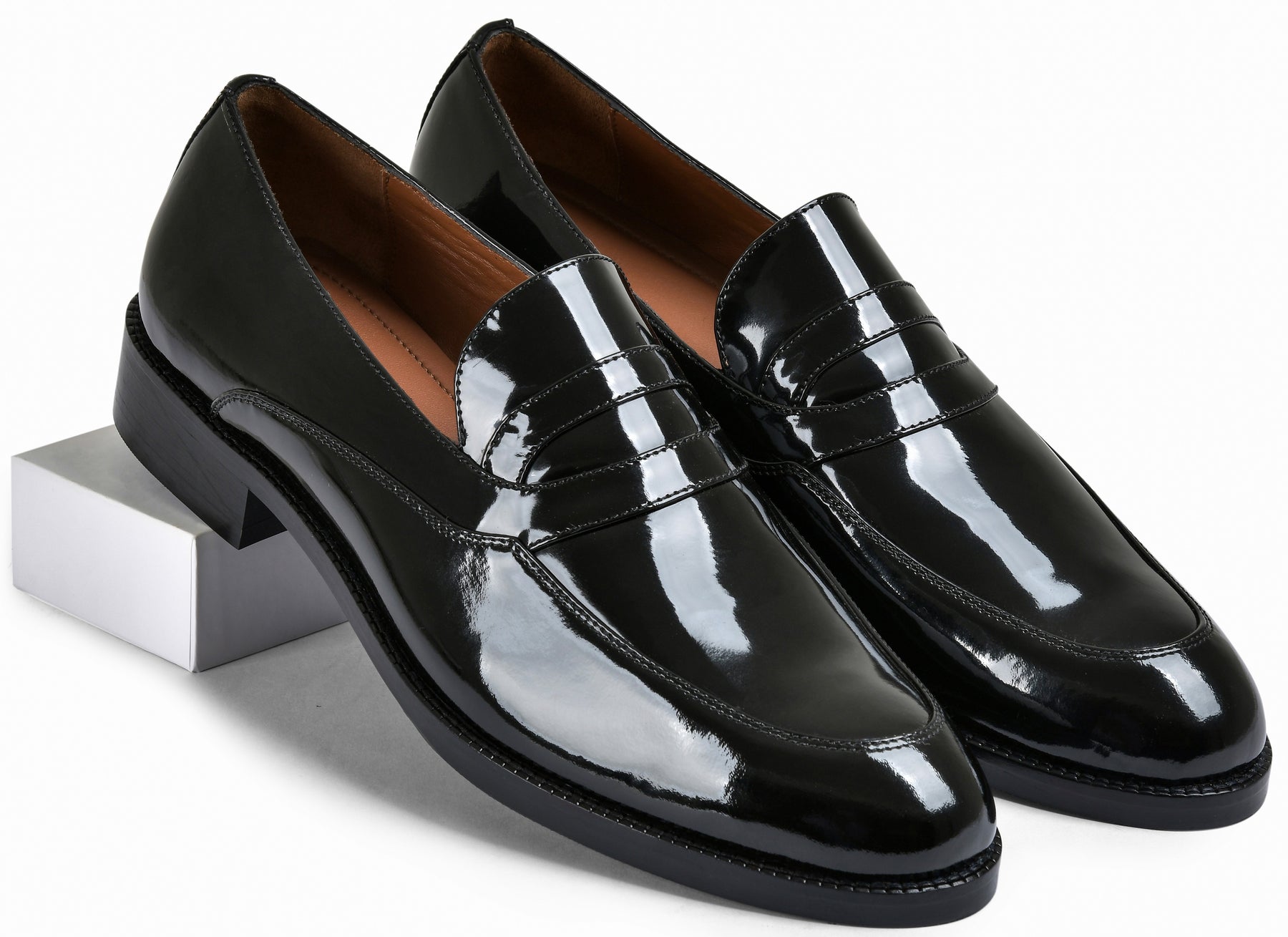 Patent Shine Genuine Tata Leather Loafers For Men (Peter)