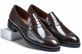 Brown Brushoff Genuine Tata Leather Loafers For Men (Peter)