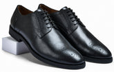 Earth Black Genuine Tata Leather Lace Up Mens Formal Shoes (Robert)
