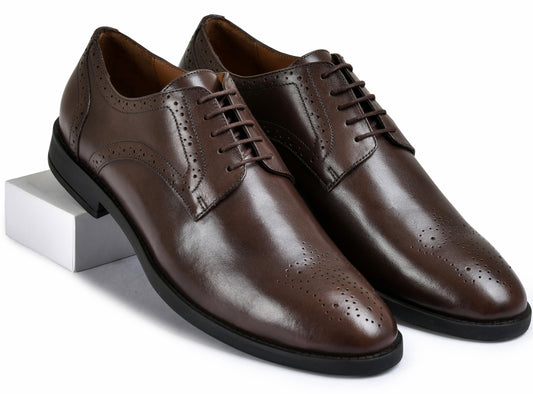 Stone Brown Genuine Tata Leather Lace Up Mens Formal Shoes (Robert)